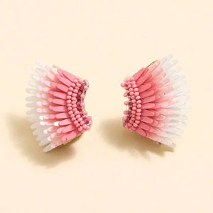 Mignonne Gavigan - Triple Layered Micro Madeline Earrings in Baby Pink