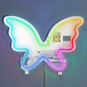 Wireless Express - Neon Butterfly Wall Sign