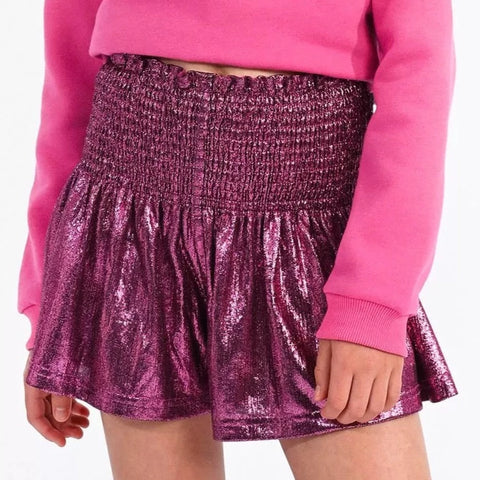 Molly Bracken - Knitted Metallic Shorts in Pink