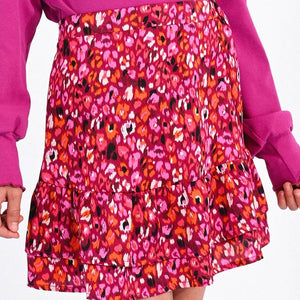 Molly Bracken - Ruffle Skirt in Pink Leopard
