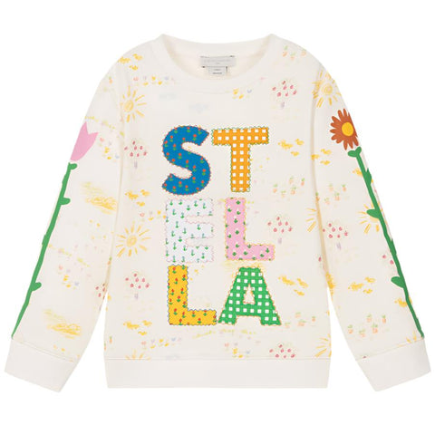 Stella Patched Scribble Sweatshirt - White