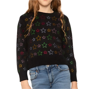 Lottie Crystal Star Sweater - Black