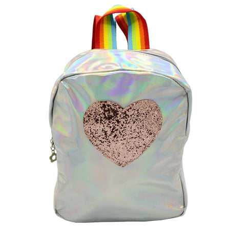 Sparkle Sisters - Heart Backpack in Silver