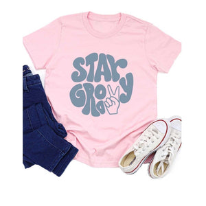 Retro Stay Groovy Peace Sign Graphic Tee