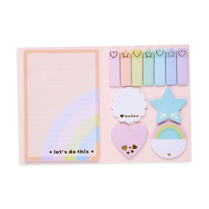 ooly - Side Notes Sticky Tab Note Pad - Pastel Rainbows