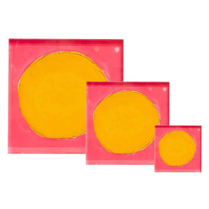 KERRI ROSENTHAL - Pop Pink Sunflower Dots Block of Love
