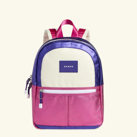 State - Mini Kane Kids Backpack in Purple/Pink Metallic