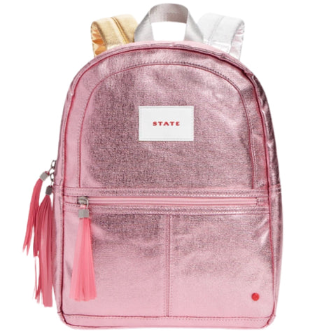 State - Mini Kane Travel Backpack in Metallic Pink