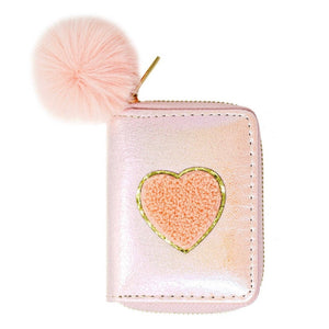 Shiny Heart Wallet in Pink