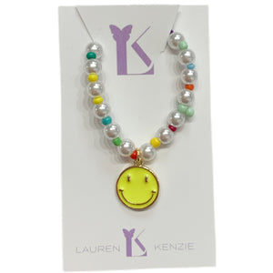 Lauren Kenzie - Pearl Smiley Necklace in Yellow