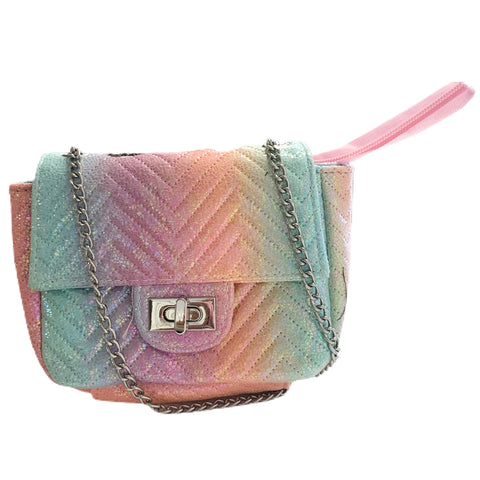 Bari Lynn - Pastel Shimmer Chain Bag