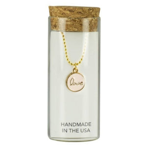 Little Miss Zoe - Charm Necklace in a Bottle - Love Round