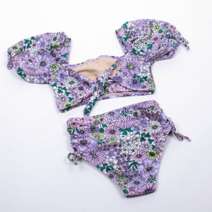 Shade Critters - High Waisted Bikini in Floral Purple