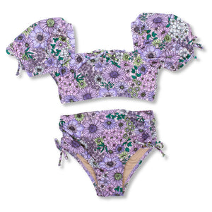 Shade Critters - High Waisted Bikini in Floral Purple