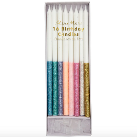 Meri Meri - Multicolor Dipped Glitter Candles
