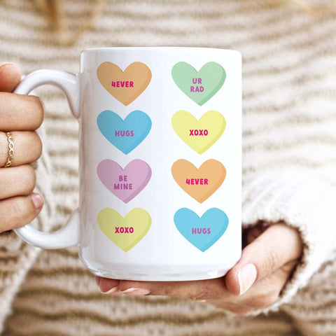 Candy Heart Ceramic Coffee Mug