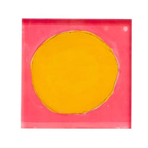 KERRI ROSENTHAL - Pop Pink Sunflower Dots Block of Love